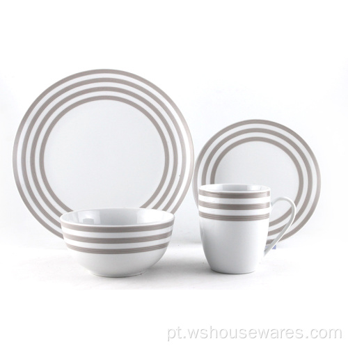 2021 Talheres Jantar conjunto de porcelana branco de caderna